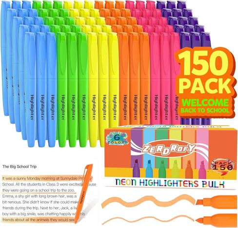 180 Count Highlighters ألوان متنوعة بالجملة - لا يوجد نزيف جاف جافًا على سعة 6 ألوان علامات تمييز متخصصة للأطفال البالغين ، يجب أن يكون لدى مكتب الفصل الدراسي ، والعودة إلى اللوازم المدرسية للمعلم in Kuwait