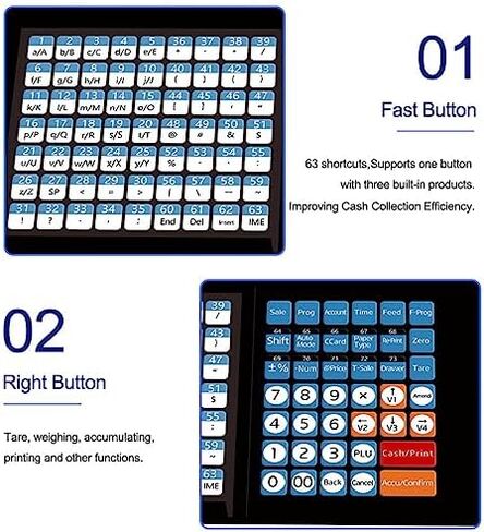 ميزان رقمي للوزن مزود برمز شريطي مع طباعة الملصقات، و63 مفتاحًا مختصرًا لعمليات السوبر ماركت والمتاجر والمستودعات الفعالة in Kuwait
