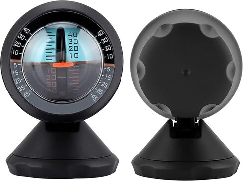 Rengue Car Inclinometer, High Sensitivity Tilt Gauge for Vehicles, Black, 360 Degree Rotating Car Inclinometer, Plastic Slope Indicator, Nan Household Daily Necessities in Saudi Arabia