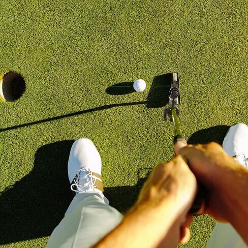 FINGER TEN Golf Laser Training Aid Target Alignment Tool for Indoor & Outdoor, Green Line Clear Visibility Putting Path Device with Two Models, Lightweight Swing Plane Corrector for Men Women (Black) in Saudi Arabia