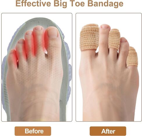 6 Rolls Big Toe Bandage Wrap - Stretchy Toe Tape for Broken Toe and Finger - 1 Inch Self Adhesive Bandage Wrap for Ingrown Toenail in Saudi Arabia