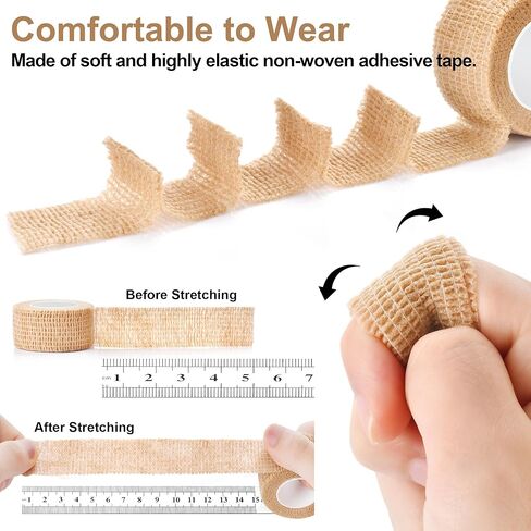 6 Rolls Big Toe Bandage Wrap - Stretchy Toe Tape for Broken Toe and Finger - 1 Inch Self Adhesive Bandage Wrap for Ingrown Toenail in Saudi Arabia