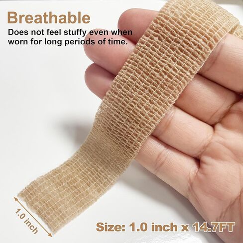 6 Rolls Big Toe Bandage Wrap - Stretchy Toe Tape for Broken Toe and Finger - 1 Inch Self Adhesive Bandage Wrap for Ingrown Toenail in Saudi Arabia
