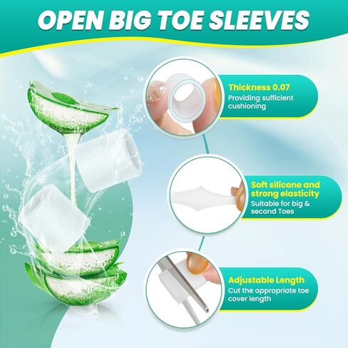Pnrskter Big Toe Protector Caps – Gel Toe Sleeves (6 Big + 10 Medium) – Toe Covers & Cushions for Blisters, Corns, Ingrown Nails & Daily Friction (Women & Men) in Kuwait
