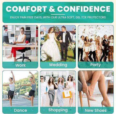 Pnrskter Big Toe Protector Caps – Gel Toe Sleeves (6 Big + 10 Medium) – Toe Covers & Cushions for Blisters, Corns, Ingrown Nails & Daily Friction (Women & Men) in Kuwait