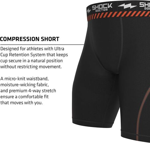 Shock Doctor Ultra Pro Compression Shorts with Ultra Cup Protector, Moisture-Wicking, Multi-Layer Protection Adult in Saudi Arabia