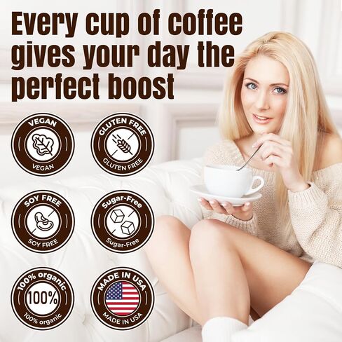 Mushroom Coffee, 23 IN 1 Instant Mushroom Coffee - Zero Sugar, with 100% Fruiting Lion's Mane, Chaga, Cordyceps, Reishi, Ashwagandha, Decaf Arabica, for Focus, Energy, Gut, Digestion, Immunity, 5.3 oz in Saudi Arabia