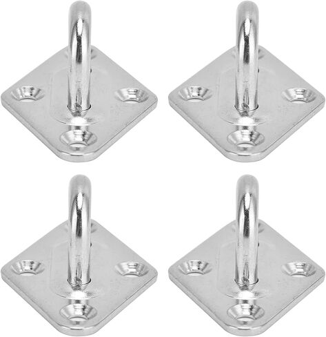 Brrnoo Ceiling Hooks Heavy Duty, Ceiling Anchors Eye Hooks Wall Mount Hook 4 Pcs 304 Stainless Steel Eye Plate for Swings Hammocks Decorations in Saudi Arabia