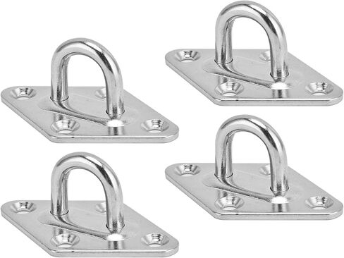 Brrnoo Ceiling Hooks Heavy Duty, Ceiling Anchors Eye Hooks Wall Mount Hook 4 Pcs 304 Stainless Steel Eye Plate for Swings Hammocks Decorations in Saudi Arabia