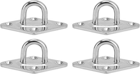 Brrnoo Ceiling Hooks Heavy Duty, Ceiling Anchors Eye Hooks Wall Mount Hook 4 Pcs 304 Stainless Steel Eye Plate for Swings Hammocks Decorations in Saudi Arabia