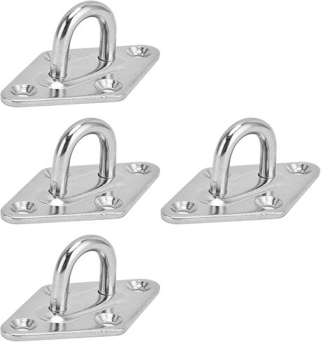Brrnoo Ceiling Hooks Heavy Duty, Ceiling Anchors Eye Hooks Wall Mount Hook 4 Pcs 304 Stainless Steel Eye Plate for Swings Hammocks Decorations in Saudi Arabia
