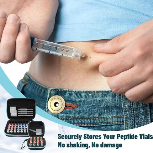 2 Pack 3ML Peptide Case Organizer 63 Slots & 16 Slots with Mesh Pocket, Fits 1ml 2ml 3ml Bottles, Peptide Storage Case for Fridge, Bag Only, Pack of 2 in Kuwait