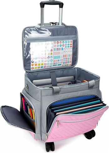 2025 Rolling Teacher Tote Bag مع منظم ملفات الأكورديون in Kuwait