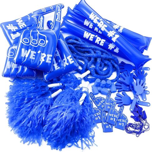 44 قطعة من إكسسوارات Sotiff Team Spirit Day للكبار من ملحقات Pep Rally، عصي الرعد، Clapper Noisemaker، التشجيع، زجاجة فقاعة بوم بوم، إصبع قابل للنفخ للحدث الرياضي in Kuwait