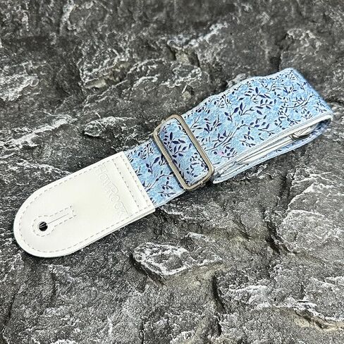 حزام الكتف الغيتار الأزرق الزهور زهرة ليف الجاكار التطريز قابل للتعديل الكهربائية الصوتية باس الملحقات (1 قطعة) in Kuwait