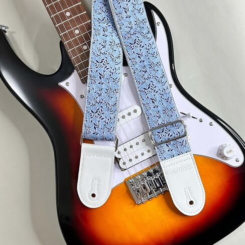 حزام الكتف الغيتار الأزرق الزهور زهرة ليف الجاكار التطريز قابل للتعديل الكهربائية الصوتية باس الملحقات (1 قطعة) in Kuwait