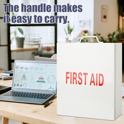 Timgle First Aid Kit with Lock 3 Shelf Wall Mount Medicine Cabinet with Key Lock & Handle Locking Medical Cabinet Lightweight Medium Organizer Steel Wall Storage Box for Business and Worksite in Saudi Arabia