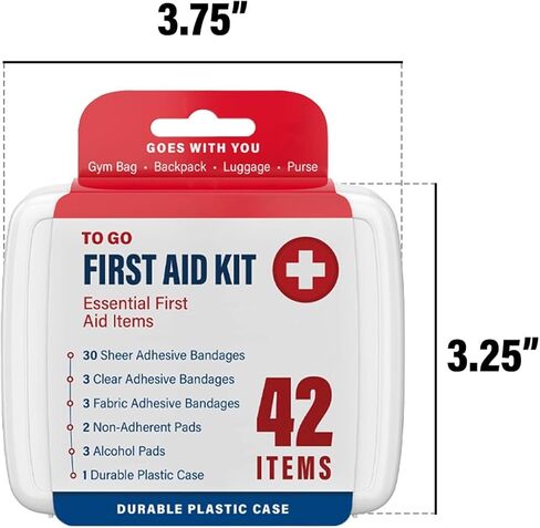 طقم إسعافات أولية مكون من 4200 قطعة من ديكور راك، 100 صندوق فردي مكون من 42 قطعة لكل منها، أدوات إسعافات أولية للجروح البسيطة، الخدوش، السفر، السيارة، المنزل، العمل، الرحلات الميدانية أو التخييم (4200 قطعة، 100 عبوة) in Kuwait