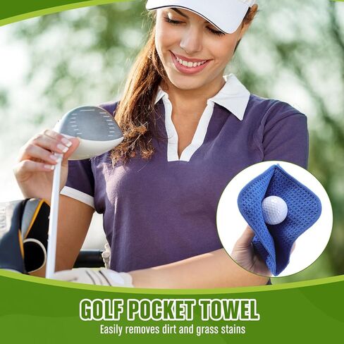 Batiyeer 5 Pack Small Golf Towel 5.5 x 5.5 Inch Microfiber Waffle Material with Clip Portable Pocket Golf Towel for Men Women Gift Cart Club Bag (Black,Gray,Blue) in Saudi Arabia