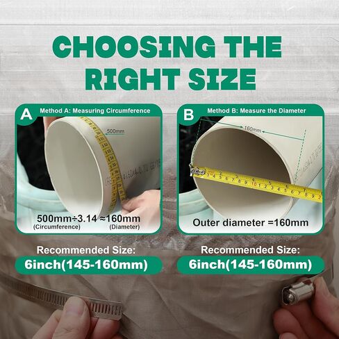 OURU Large Hose Clamps, 5 Pack 5 Inch Stainless Steel Hose Clamps Adjustable from 4-23/32"-5-1/2"/120-140mm, Metal Worm Gear Duct Clamp for Air Ducting, Dryer Vent Hose, Fuel Line, Automotive in Kuwait