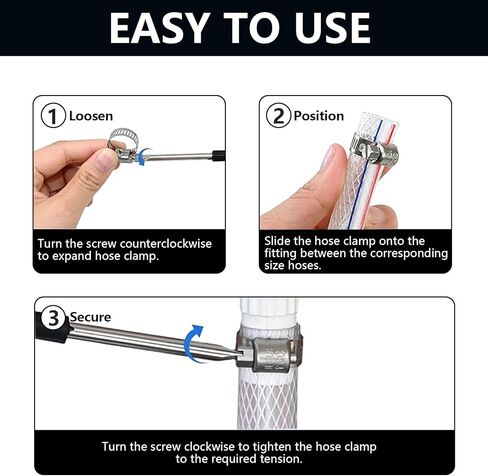 1 Inch Hose Clamp Stainless Steel Worm Gear Adjustable Hose Clamps 19-29MM Metal Hoseclamp for Radiator Automotive Pipe Fuel Line (Pack of 20Pcs) in Saudi Arabia