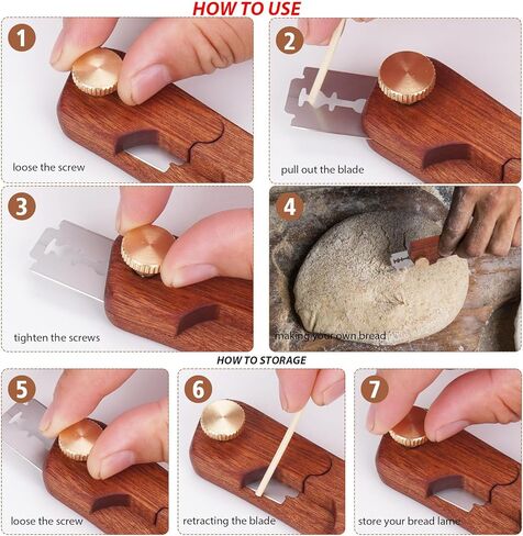 أداة تسجيل العجين المخمر للخبز من Uprichya، أداة تسجيل الخبز للعجين المخمر، أداة تسجيل سكين العجين المخمر، ماكينة حلاقة الخبز للخبز المنزلي in Kuwait