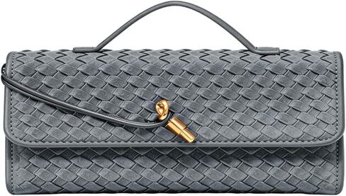 حقيبة يد Jyg من Suede المنسوجة للنساء حقيبة الكتف المسائية العصرية محفظة قابض معاداة معادن مع مشبك معدني 2025 in Kuwait