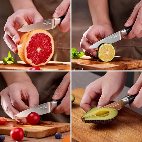OAKSWARE Paring Knife, 4 inch Small Kitchen Knife Ultra Sharp German Stainless Steel Fruit and Vegetable Cutting Chopping Knives - Full Tang Ergonomic Handle in Saudi Arabia
