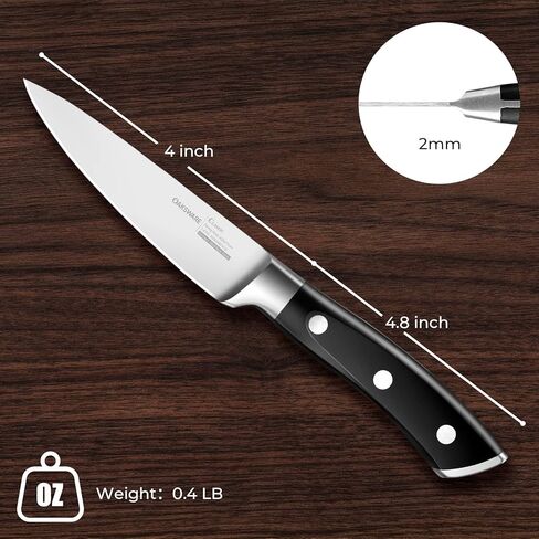 OAKSWARE Paring Knife, 4 inch Small Kitchen Knife Ultra Sharp German Stainless Steel Fruit and Vegetable Cutting Chopping Knives - Full Tang Ergonomic Handle in Saudi Arabia