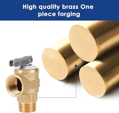 Pressure Relief Valve, Lead-Free Copper, 100 PSI, 3/4" NPT Male & Female Threads, Hot Water System Safety Valve in Saudi Arabia
