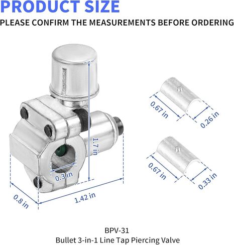 BPV-31 رصاصة ثقب صمام خط الحنفية مجموعات صمام متوافق مع 1/4 5/16 3/8 بوصة أنابيب القطر الخارجي استبدال AP4502525 BPV31D GPV14 GPV31 GPV38 GPV56 MPV31 12 حزمة in Kuwait