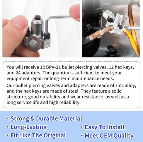 BPV-31 رصاصة ثقب صمام خط الحنفية مجموعات صمام متوافق مع 1/4 5/16 3/8 بوصة أنابيب القطر الخارجي استبدال AP4502525 BPV31D GPV14 GPV31 GPV38 GPV56 MPV31 12 حزمة in Kuwait