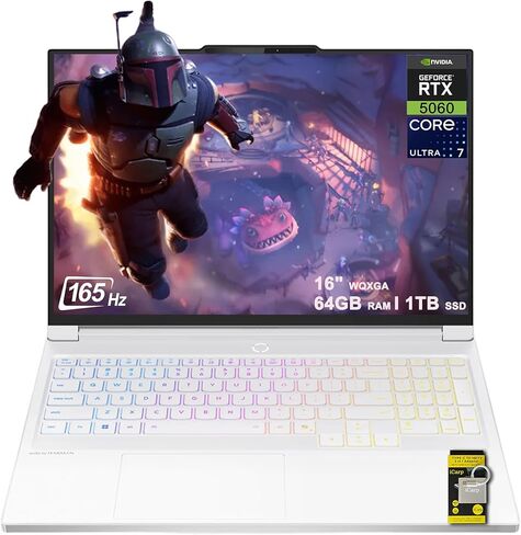 Lenovo Legion 7i Gen 10, AI Gaming Laptop, Intel Ultra 9 275HX, 16" OLED 2.6K (2560x1600) 240Hz 500 nits, 32 GB DDR5, 2 TB SSD, NVIDIA RTX 5070, 5MP Camera E Shutter, Wi-Fi 7, Win 11 - Glacier White in Saudi Arabia
