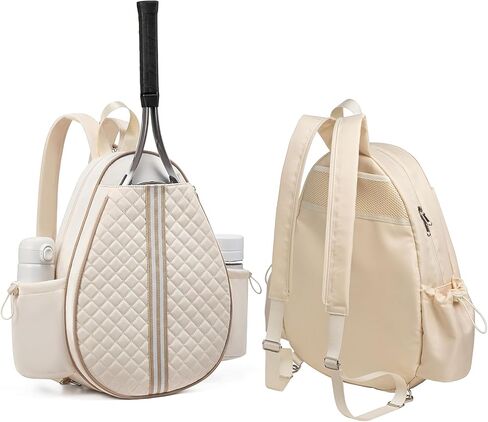 Quilted Tennis Sling Bag Women Men- 1.1 lb Ultralight Crossbody Tennis Backpack with Wet & Shoe Compartments,Water Resistant Pickleball & Badminton Racket Cover in Saudi Arabia