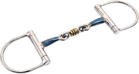 لقمة سنافل من الفولاذ المقاوم للصدأ على شكل حرف D مع بكرات من الحديد الأزرق والنحاس | بت للخيول الحصان واللجام in Kuwait