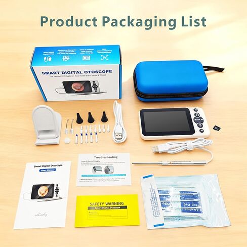 Ear Cleaner with Camera for Adults, Kids & Pets, Digital Otoscope with 4.5 Inch HD Screen, 3.9mm Camera Probe, Plug & Play Ear Wax Removal Kit, No App or WiFi, Photo/Video, 32GB Card in Kuwait