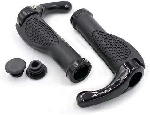 1 Pair of Bicycle Horn Handlebar Covers - Aluminum Alloy Rubber Covers with Installation Tool and Anti-Slip Shock Absorbers for Mountain, Road, and Off-Road Bikes in Saudi Arabia