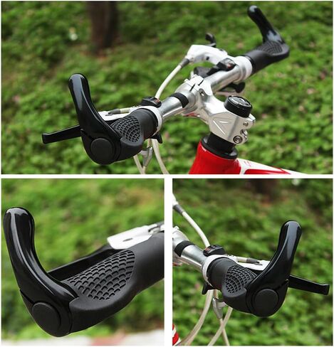 1 Pair of Bicycle Horn Handlebar Covers - Aluminum Alloy Rubber Covers with Installation Tool and Anti-Slip Shock Absorbers for Mountain, Road, and Off-Road Bikes in Saudi Arabia