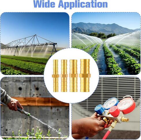 20 Pcs Brass Hose Barb Fitting 1/4" 5/16" 3/8" 1/2" (6 mm/8 mm/10 mm/12 mm) Barbed Hose Fittings Brass Splicer Mender Barbed Connector Air Line Repair Kit for Air Water Fuel Oil Hoses in Saudi Arabia