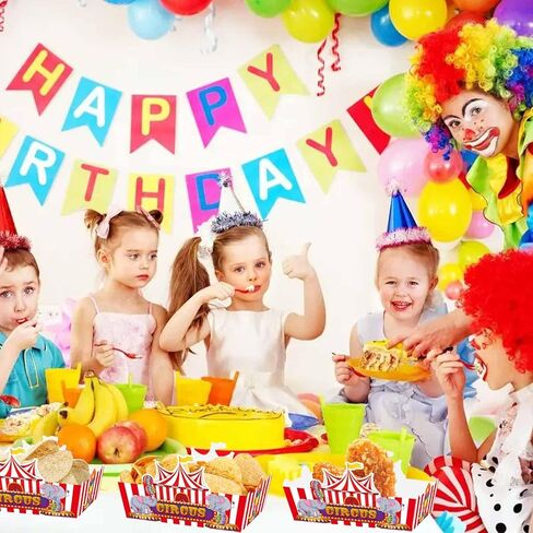 24 قطعة كرنفال موضوع صواني الطعام السيرك حفلة عيد ميلاد زينة كرنفال لوازم الحفلات تخدم الصواني in Saudi Arabia