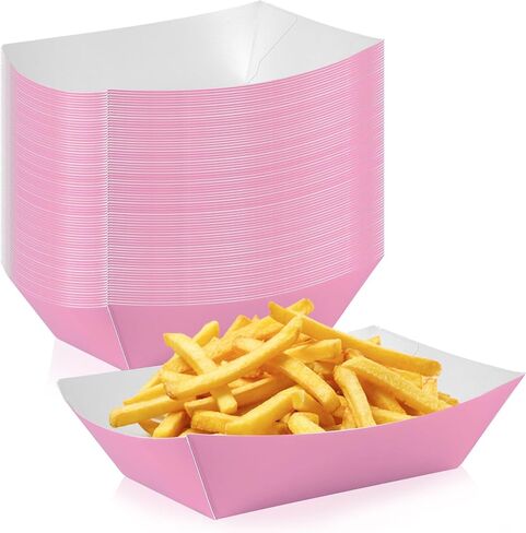 48 قطعة من صينية الطعام الورقية السوداء، قوارب الطعام القوية للاستعمال مرة واحدة، أطباق ناتشو للاستعمال مرة واحدة، صواني الوجبات الخفيفة لتقديم الطعام، ومستلزمات أعياد الميلاد، وخدمة الطعام (أسود) in Kuwait