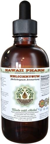 Helichrysum Alcohol-Free Liquid Extract, Helichrysum (Helichrysum Arenarium) Dried Flower Glycerite Hawaii Pharm Natural Herbal Supplement 2x2 oz in Saudi Arabia
