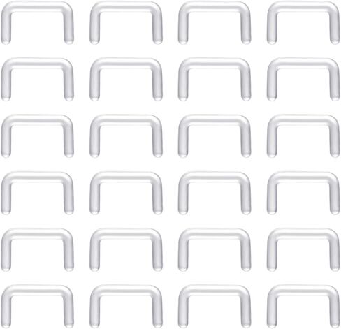 Clear Piercing Retainers for Surgery Sports - Clear Nose Studs, Rings, Earrings Plastic Lip Piercing Jewelry, Vertical Labret, Cartilage Retainers Medical/Sport Safe Bioflex Industrial Bar for Women Men in Kuwait