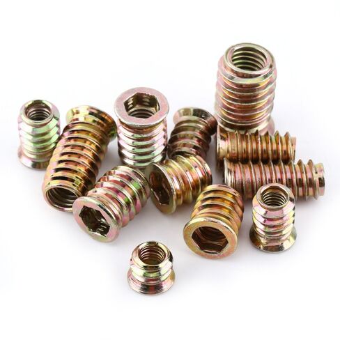 Qinlu-Washers 20Pcs Carbon Steel Hex Socket Drive Insert Nuts Threaded for Wood Furniture Screw Nut Stainless Hex Nut, for Factories Repair(M10x25mm) in Saudi Arabia