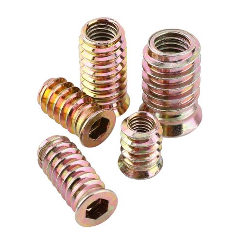 Qinlu-Washers 20Pcs Carbon Steel Hex Socket Drive Insert Nuts Threaded for Wood Furniture Screw Nut Stainless Hex Nut, for Factories Repair(M10x25mm) in Saudi Arabia