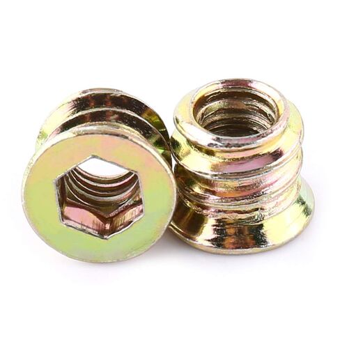 Qinlu-Washers 20Pcs Carbon Steel Hex Socket Drive Insert Nuts Threaded for Wood Furniture Screw Nut Stainless Hex Nut, for Factories Repair(M10x25mm) in Saudi Arabia