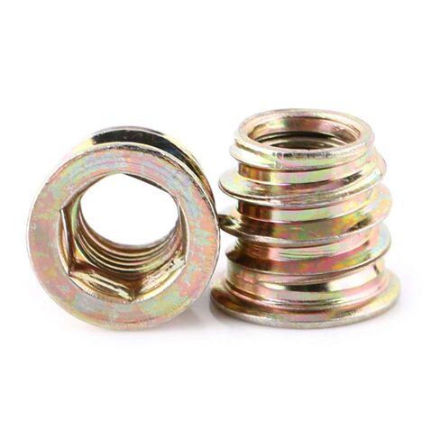 Qinlu-Washers 20Pcs Carbon Steel Hex Socket Drive Insert Nuts Threaded for Wood Furniture Screw Nut Stainless Hex Nut, for Factories Repair(M10x25mm) in Saudi Arabia
