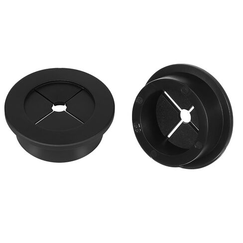 2PCS Cable Cord Grommet, 1-1/4 Inch (32mm) Black Desk Grommets Flexible Silicone Grommet Hole Cover, Wire Hole Cover Pass Through Desk Grommets for Table and Other Furnitures, Black in Saudi Arabia