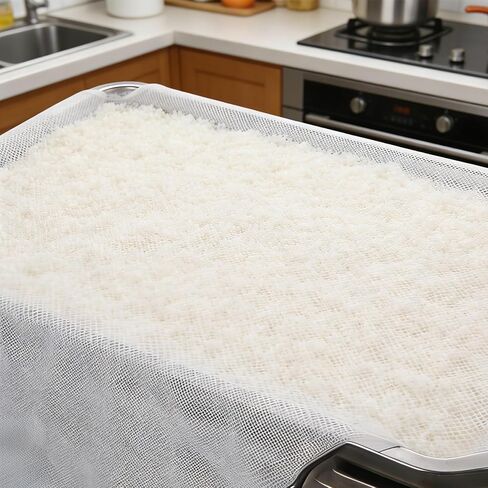 4 عبوات من شبكة طبخ أرز السوشي، 45.3 بوصة × 39.4 بوصة، منديل طبخ الأرز غير لاصق، مناديل طبخ الأرز الشبكية الدقيقة، قماش الطبخ بالبخار للمنازل والمطاعم والتخييم in Kuwait