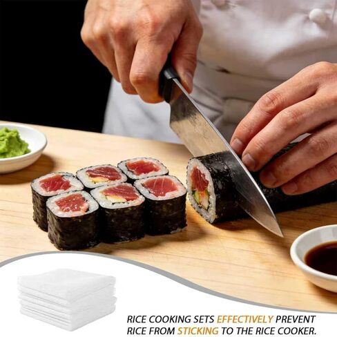 4 عبوات من شبكة طبخ أرز السوشي، 45.3 بوصة × 39.4 بوصة، منديل طبخ الأرز غير لاصق، مناديل طبخ الأرز الشبكية الدقيقة، قماش الطبخ بالبخار للمنازل والمطاعم والتخييم in Kuwait